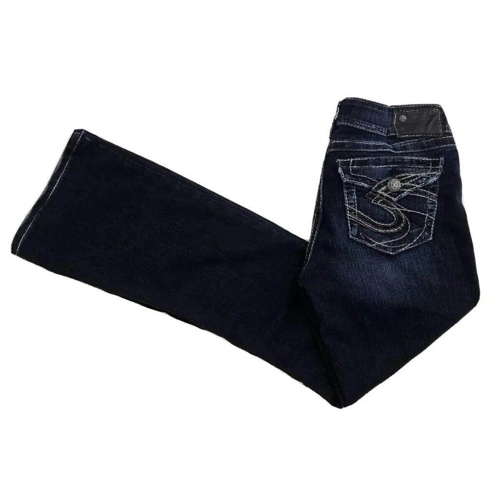 Silver Suki Surplus (Womens 28"x32") Mid Rise Blue Denim Jeans Dark Wash Pants